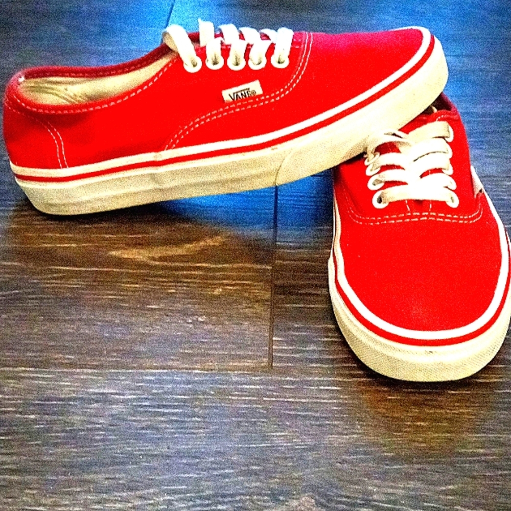 Vans Red&White.             size 8.5 womans